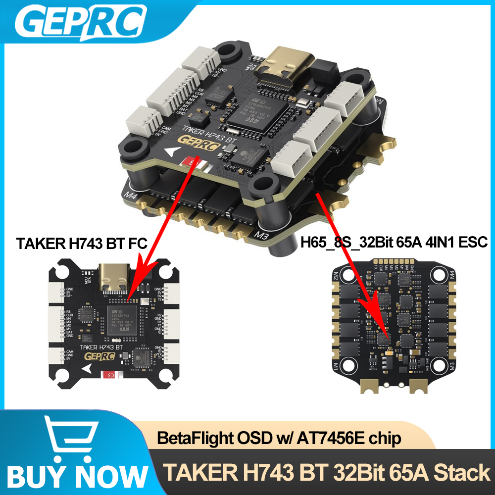GEPRC TAKER H743 BT 32Bit 65A  - Fpv Drone Flight Controller のレビューと価格